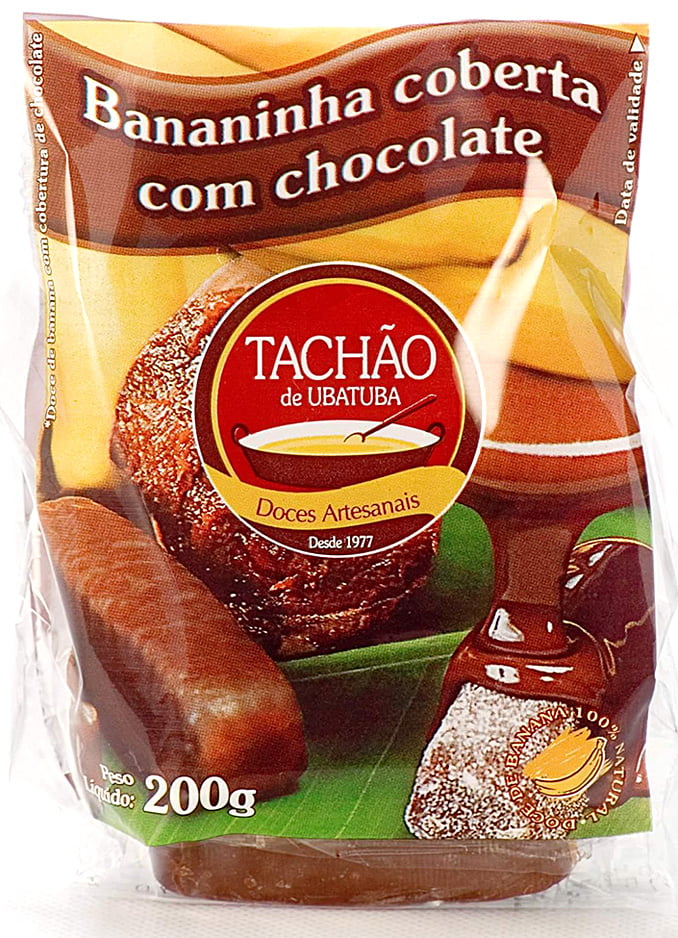 Bananinha Coberta com Chocolate Pacote 200g  para 06 Pacotes